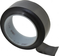 3M - Black Solid Color Vinyl Tape - 1-1/2" Wide x 108' Long x 5.2 mil Thick, General Traffic - Exact Tooling