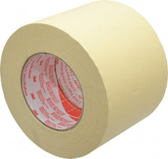3M - 4" Wide x 60 Yd Long Tan Paper Masking Tape - Series 2380, 7.2 mil Thick, 28 In/Lb Tensile Strength - Exact Tooling