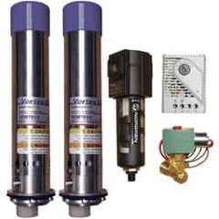 Vortec - 5,000 BTU per Hour, Vortex Enclosure Cooler with Thermostat - 3/4 Inch Diameter, 1/4 NPT Thread, 70 Cubic Ft. per min - Exact Tooling
