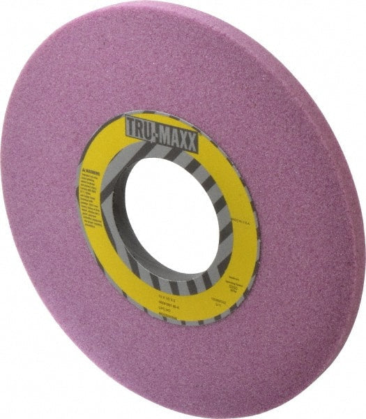 Tru-Maxx - 10" Diam x 3" Hole x 1/2" Thick, K Hardness, 80 Grit Surface Grinding Wheel - Aluminum Oxide, Type 1, Medium Grade, 3,250 Max RPM, Vitrified Bond, No Recess - Exact Tooling
