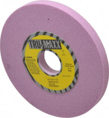 Tru-Maxx - 6" Diam x 1-1/4" Hole x 1/2" Thick, J Hardness, 60 Grit Surface Grinding Wheel - Aluminum Oxide, Type 1, Medium Grade, 5,410 Max RPM, Vitrified Bond, No Recess - Exact Tooling