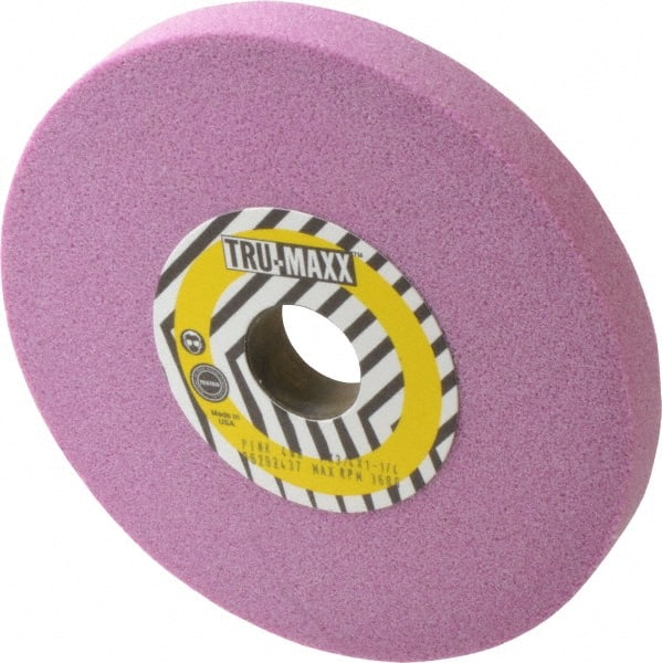 Tru-Maxx - 7" Diam x 1-1/4" Hole x 3/4" Thick, K Hardness, 46 Grit Surface Grinding Wheel - Aluminum Oxide, Type 1, Coarse Grade, 3,600 Max RPM, Vitrified Bond, No Recess - Exact Tooling