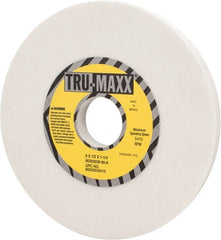 Tru-Maxx - 6" Diam x 1-1/4" Hole x 1/2" Thick, K Hardness, 80 Grit Surface Grinding Wheel - Aluminum Oxide, Type 1, Medium Grade, 5,410 Max RPM, Vitrified Bond, No Recess - Exact Tooling