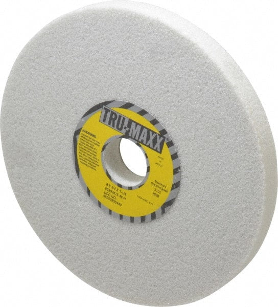 Tru-Maxx - 8" Diam x 1-1/4" Hole x 3/4" Thick, H Hardness, 46 Grit Surface Grinding Wheel - Aluminum Oxide, Type 1, Coarse Grade, 3,105 Max RPM, Vitrified Bond, No Recess - Exact Tooling