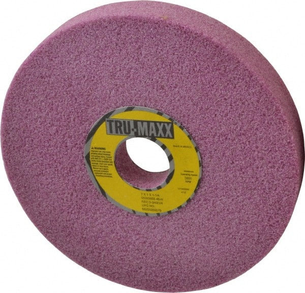 Tru-Maxx - 7" Diam x 1-1/4" Hole x 1" Thick, H Hardness, 46 Grit Surface Grinding Wheel - Aluminum Oxide, Type 5, Coarse Grade, 3,600 Max RPM, Vitrified Bond, One-Side Recess - Exact Tooling
