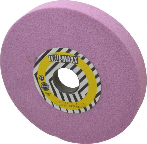 Tru-Maxx - 7" Diam x 1-1/4" Hole x 1" Thick, I Hardness, 46 Grit Surface Grinding Wheel - Aluminum Oxide, Type 5, Coarse Grade, 3,600 Max RPM, Vitrified Bond, One-Side Recess - Exact Tooling