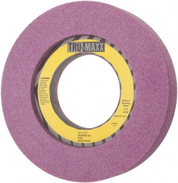 Tru-Maxx - 12" Diam x 5" Hole x 2" Thick, I Hardness, 46 Grit Surface Grinding Wheel - Aluminum Oxide, Type 7, Coarse Grade, 2,705 Max RPM, Vitrified Bond, Two-Side Recess - Exact Tooling