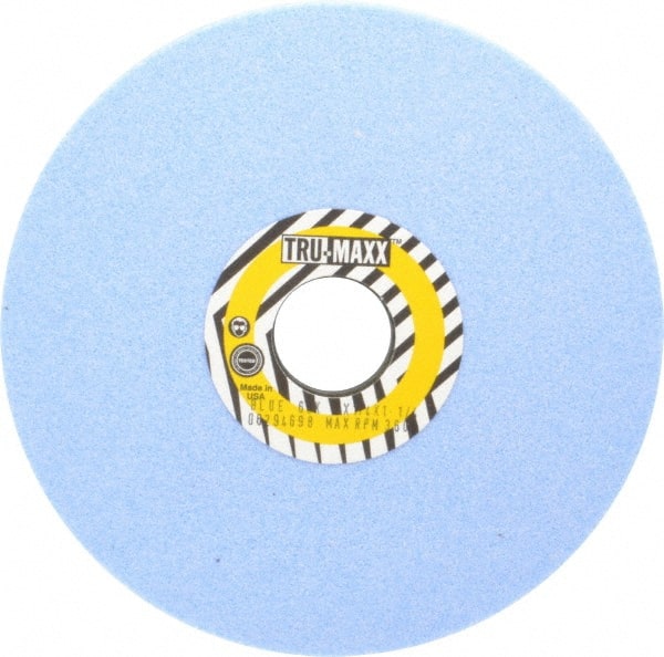 Tru-Maxx - 7" Diam x 1-1/4" Hole x 1/4" Thick, K Hardness, 60 Grit Surface Grinding Wheel - Ceramic, Type 1, Medium Grade, 3,600 Max RPM, Vitrified Bond, No Recess - Exact Tooling