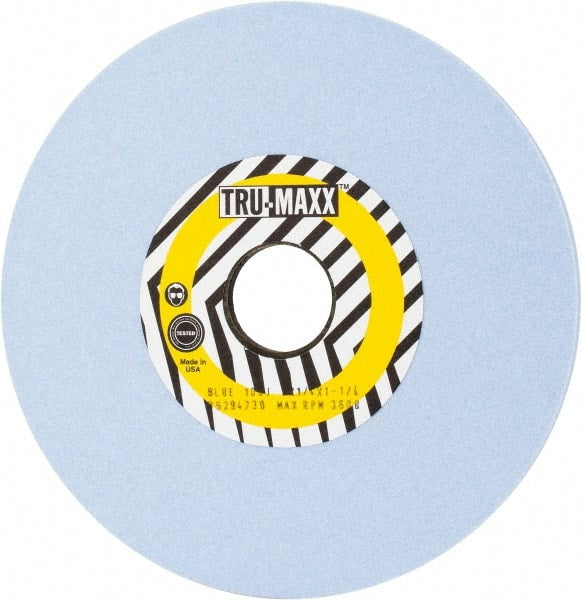Tru-Maxx - 7" Diam x 1-1/4" Hole x 1/4" Thick, J Hardness, 100 Grit Surface Grinding Wheel - Ceramic, Type 1, Fine Grade, 3,600 Max RPM, Vitrified Bond, No Recess - Exact Tooling