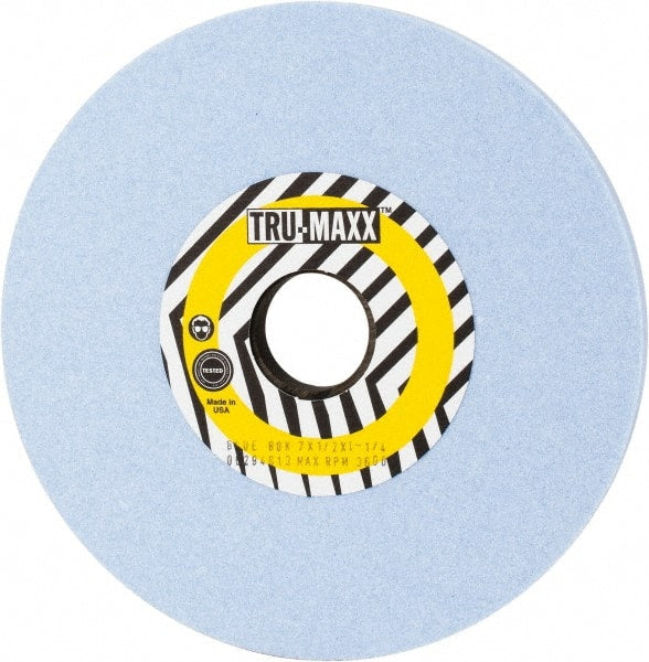 Tru-Maxx - 7" Diam x 1-1/4" Hole x 1/2" Thick, K Hardness, 80 Grit Surface Grinding Wheel - Ceramic, Type 1, Medium Grade, 3,600 Max RPM, Vitrified Bond, No Recess - Exact Tooling