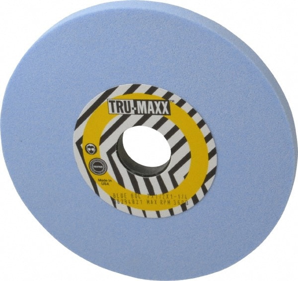 Tru-Maxx - 7" Diam x 1-1/4" Hole x 1/2" Thick, L Hardness, 80 Grit Surface Grinding Wheel - Ceramic, Type 1, Medium Grade, 3,600 Max RPM, Vitrified Bond, No Recess - Exact Tooling