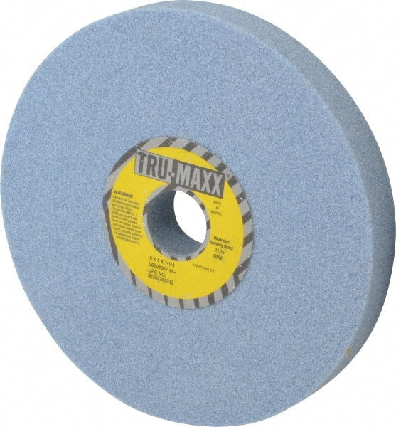 Tru-Maxx - 8" Diam x 1-1/4" Hole x 1" Thick, I Hardness, 46 Grit Surface Grinding Wheel - Ceramic, Type 1, Coarse Grade, 3,105 Max RPM, Vitrified Bond, No Recess - Exact Tooling
