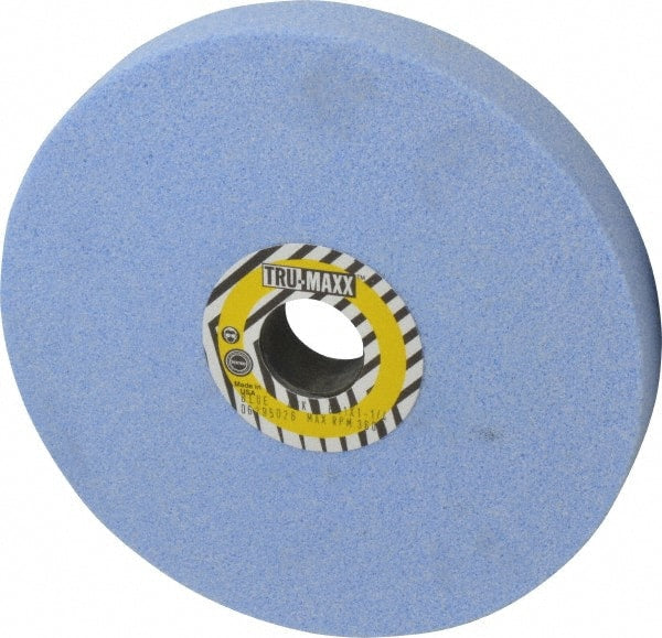 Tru-Maxx - 8" Diam x 1-1/4" Hole x 1" Thick, K Hardness, 46 Grit Surface Grinding Wheel - Ceramic, Type 1, Coarse Grade, 3,600 Max RPM, Vitrified Bond, No Recess - Exact Tooling
