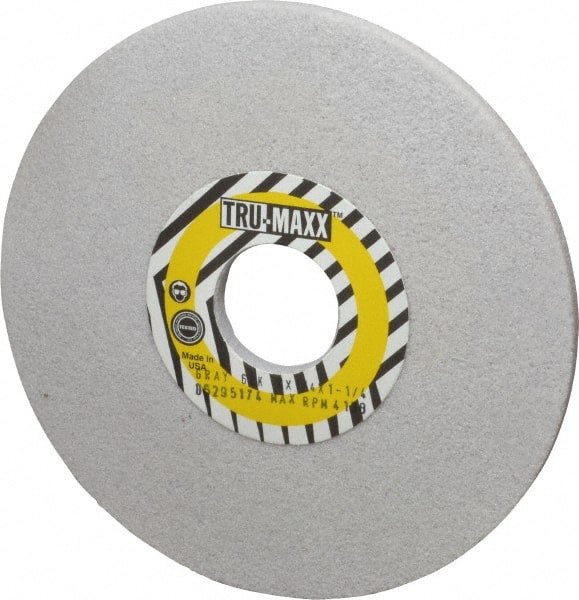 Tru-Maxx - 6" Diam x 1-1/4" Hole x 1/4" Thick, K Hardness, 60 Grit Surface Grinding Wheel - Aluminum Oxide, Type 1, Medium Grade, 5,410 Max RPM, Vitrified Bond, No Recess - Exact Tooling