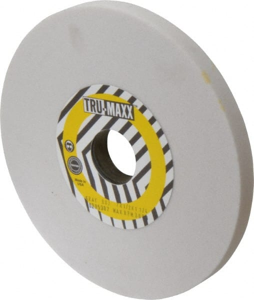 Tru-Maxx - 7" Diam x 1-1/4" Hole x 1/2" Thick, J Hardness, 80 Grit Surface Grinding Wheel - Aluminum Oxide, Type 1, Medium Grade, 3,600 Max RPM, Vitrified Bond, No Recess - Exact Tooling