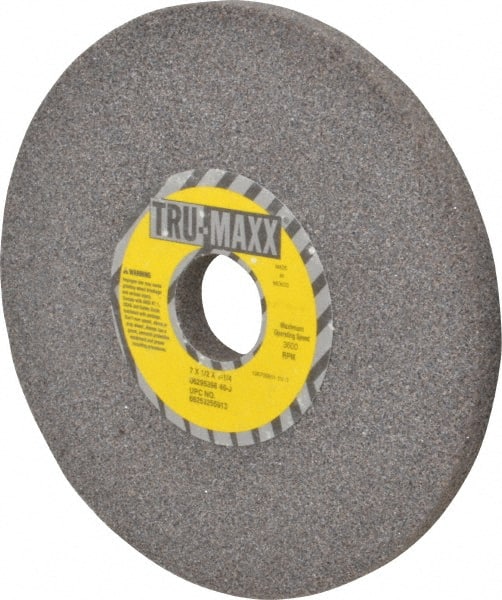 Tru-Maxx - 7" Diam x 1-1/4" Hole x 1/2" Thick, J Hardness, 46 Grit Surface Grinding Wheel - Aluminum Oxide, Type 1, Coarse Grade, 3,600 Max RPM, Vitrified Bond, No Recess - Exact Tooling