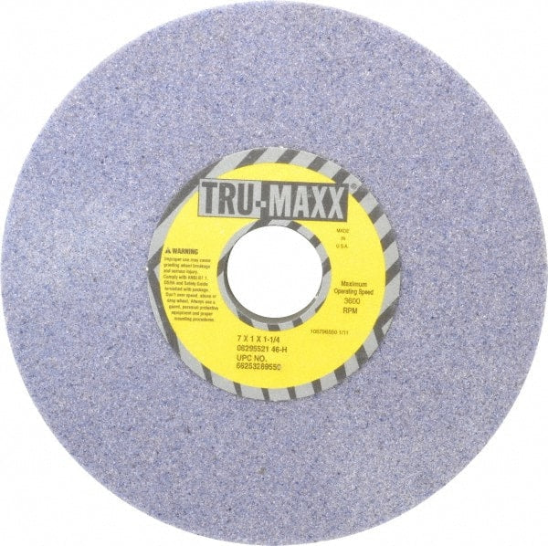 Tru-Maxx - 7" Diam x 1-1/4" Hole x 1" Thick, H Hardness, 46 Grit Surface Grinding Wheel - Aluminum Oxide, Type 1, Coarse Grade, 3,600 Max RPM, Vitrified Bond, No Recess - Exact Tooling
