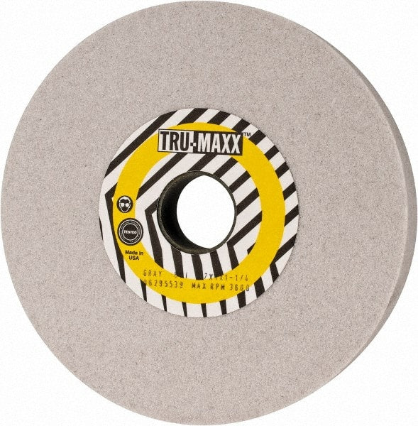 Tru-Maxx - 7" Diam x 1-1/4" Hole x 1" Thick, I Hardness, 60 Grit Surface Grinding Wheel - Aluminum Oxide, Type 1, Medium Grade, 3,600 Max RPM, Vitrified Bond, No Recess - Exact Tooling
