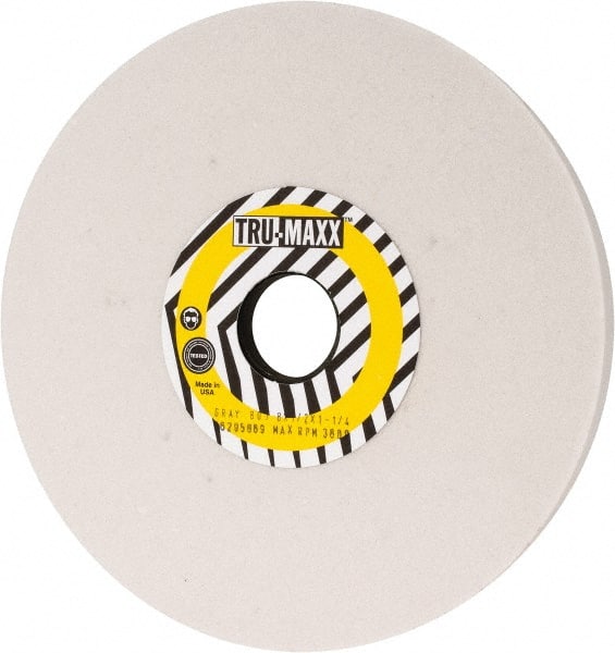 Tru-Maxx - 8" Diam x 1-1/4" Hole x 1/2" Thick, J Hardness, 80 Grit Surface Grinding Wheel - Aluminum Oxide, Type 1, Medium Grade, 3,600 Max RPM, Vitrified Bond, No Recess - Exact Tooling