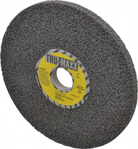 Tru-Maxx - 8" Diam x 1-1/4" Hole x 1/2" Thick, H Hardness, 46 Grit Surface Grinding Wheel - Aluminum Oxide, Type 1, Coarse Grade, 3,600 Max RPM, Vitrified Bond, No Recess - Exact Tooling