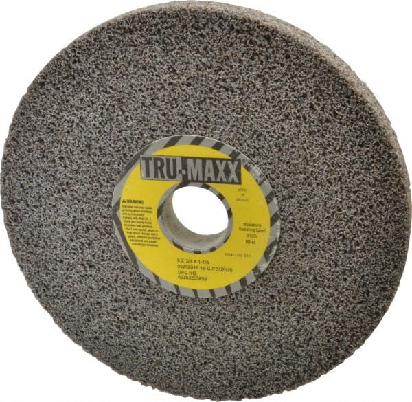 Tru-Maxx - 8" Diam x 1-1/4" Hole x 3/4" Thick, G Hardness, 46 Grit Surface Grinding Wheel - Aluminum Oxide, Type 1, Coarse Grade, 3,105 Max RPM, Vitrified Bond, No Recess - Exact Tooling