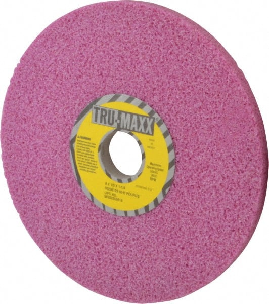 Tru-Maxx - 8" Diam x 1-1/4" Hole x 1/2" Thick, H Hardness, 46 Grit Surface Grinding Wheel - Aluminum Oxide, Type 1, Coarse Grade, 3,600 Max RPM, Vitrified Bond, No Recess - Exact Tooling