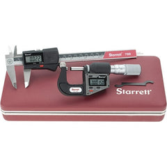 Starrett - 2 Piece, Machinist Caliper and Micrometer Tool Kit - 0 to 6 Inch Caliper, 0.0001 Inch Caliper Resoluion, 0 to 1 Inch Micrometer, 0.01 mm Resoluion - Exact Tooling