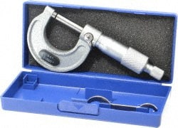 Value Collection - 0 to 1" Range, 0.0001" Graduation, Mechanical Outside Micrometer - Ratchet Stop Thimble, Accurate to 0.0001" - Exact Tooling