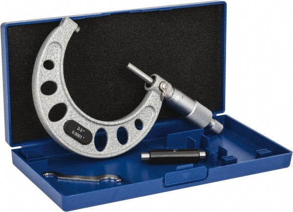 Value Collection - 2 to 3" Range, 0.0001" Graduation, Mechanical Outside Micrometer - Ratchet Stop Thimble, Accurate to 0.0001" - Exact Tooling