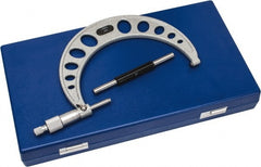 Value Collection - 5 to 6" Range, 0.0001" Graduation, Mechanical Outside Micrometer - Ratchet Stop Thimble, Accurate to 0.0001" - Exact Tooling