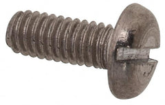 Value Collection - M2.5x0.45 Metric Coarse, 6mm Length Under Head Slotted Drive Machine Screw - Pan Head, Grade 18-8 & A2 Stainless Steel, Uncoated, Without Washer - Exact Tooling