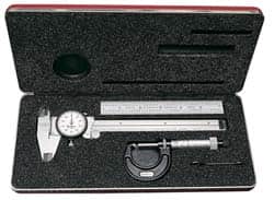 Starrett - 4 Piece, Machinist Caliper and Micrometer Tool Kit - 0 to 6 Inch Caliper, 0 to 1 Inch Micrometer - Exact Tooling