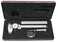 Starrett - 4 Piece, Machinist Caliper and Micrometer Tool Kit - 0 to 6 Inch Caliper, 0 to 1 Inch Micrometer - Exact Tooling