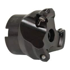 Seco - 1.57" Cut Diam, 1/2" Arbor Hole, 0.138" Max Depth of Cut, 43° Indexable Chamfer & Angle Face Mill - 3 Inserts, OF.. 05T305 Insert, Right Hand Cut, 3 Flutes, Series R220.43 - Exact Tooling