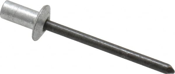 RivetKing - Size 62 Dome Head Aluminum Closed End Sealing Blind Rivet - Steel Mandrel, 0.02" to 1/8" Grip, 3/8" Head Diam, 0.192" to 0.196" Hole Diam, 0.406" Length Under Head, 3/16" Body Diam - Exact Tooling