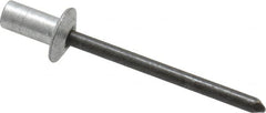 RivetKing - Size 62 Dome Head Aluminum Closed End Sealing Blind Rivet - Steel Mandrel, 0.02" to 1/8" Grip, 3/8" Head Diam, 0.192" to 0.196" Hole Diam, 0.406" Length Under Head, 3/16" Body Diam - Exact Tooling