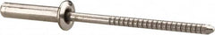 RivetKing - Size 46 Dome Head Stainless Steel Closed End Sealing Blind Rivet - Stainless Steel Mandrel, 0.313" to 3/8" Grip, 1/4" Head Diam, 0.129" to 0.133" Hole Diam, 0.61" Length Under Head, 1/8" Body Diam - Exact Tooling