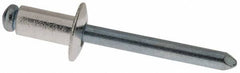 RivetKing - Size 84 Dome Head Aluminum Open End Blind Rivet - Steel Mandrel, 0.02" to 1/4" Grip, 1/2" Head Diam, 0.257" to 0.261" Hole Diam, 1/2" Length Under Head, 1/4" Body Diam - Exact Tooling