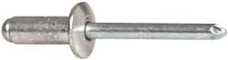 RivetKing - Size 86 Dome Head Aluminum Open End Blind Rivet - Steel Mandrel, 0.251" to 3/8" Grip, 1/2" Head Diam, 0.257" to 0.261" Hole Diam, 5/8" Length Under Head, 1/4" Body Diam - Exact Tooling
