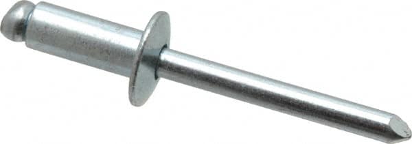 RivetKing - Size 86 Dome Head Steel Open End Blind Rivet - Steel Mandrel, 0.251" to 3/8" Grip, 1/2" Head Diam, 0.257" to 0.261" Hole Diam, 5/8" Length Under Head, 1/4" Body Diam - Exact Tooling