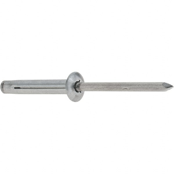 RivetKing - Size 0640 Dome Head Aluminum Tri Folding Blind Rivet - Aluminum Mandrel, 0.157" to 5/8" Grip, 0.386" Head Diam, 0.196" to 0.209" Hole Diam, 1.2" Length Under Head, 3/16" Body Diam - Exact Tooling