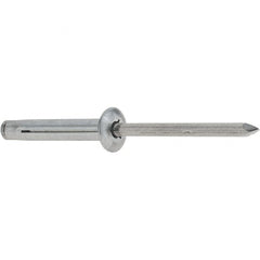 RivetKing - Size 0640 Dome Head Aluminum Tri Folding Blind Rivet - Aluminum Mandrel, 0.157" to 5/8" Grip, 0.386" Head Diam, 0.196" to 0.209" Hole Diam, 1.2" Length Under Head, 3/16" Body Diam - Exact Tooling