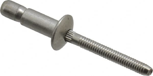 RivetKing - Size 86 Dome Head Stainless Steel Structural with Locking Stem Blind Rivet - Stainless Steel Mandrel, 0.08" to 3/8" Grip, 0.525" Head Diam, 0.261" to 0.276" Hole Diam, 0.56" Length Under Head, 1/4" Body Diam - Exact Tooling