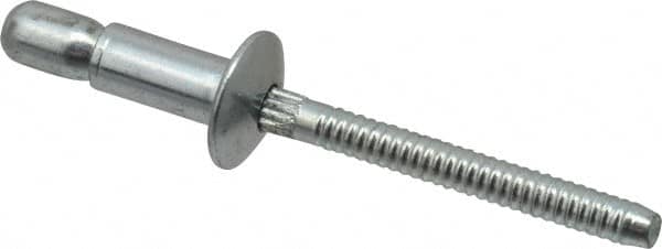 RivetKing - Size 64 Dome Head Steel Structural with Locking Stem Blind Rivet - Steel Mandrel, 0.062" to 0.27" Grip, 0.385" Head Diam, 0.194" to 0.204" Hole Diam, 0.415" Length Under Head, 3/16" Body Diam - Exact Tooling