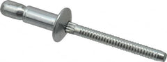 RivetKing - Size 64 Dome Head Steel Structural with Locking Stem Blind Rivet - Steel Mandrel, 0.062" to 0.27" Grip, 0.385" Head Diam, 0.194" to 0.204" Hole Diam, 0.415" Length Under Head, 3/16" Body Diam - Exact Tooling