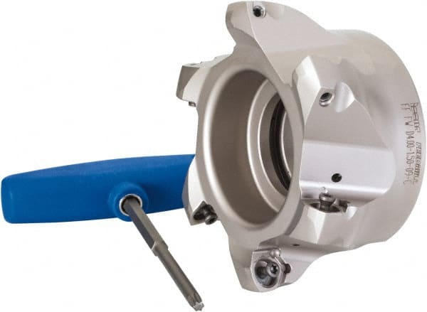 Iscar - 6 Inserts, 4" Cutter Diam, 0.08" Max Depth of Cut, Indexable High-Feed Face Mill - 1-1/2" Arbor Hole Diam, 2" High, FF FW Toolholder, FF WO..09 Inserts, Series FeedMill - Exact Tooling