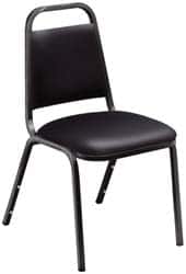 NPS - Vinyl Black Stacking Chair - Black Frame, 17-1/4 Inch Wide x 20 Inch Deep x 33 Inch High - Exact Tooling