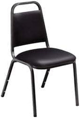 NPS - Vinyl Black Stacking Chair - Black Frame, 17-1/4 Inch Wide x 20 Inch Deep x 33 Inch High - Exact Tooling