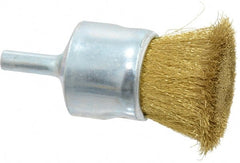 Anderson - 1" Brush Diam, Crimped, End Brush - 1/4" Diam Shank, 20,000 Max RPM - Exact Tooling