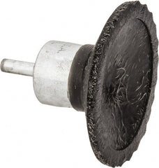 Anderson - 2-3/4" Brush Diam, Crimped, Encapsulated, Flared End Brush - 1/4" Diam Shank, 16,000 Max RPM - Exact Tooling